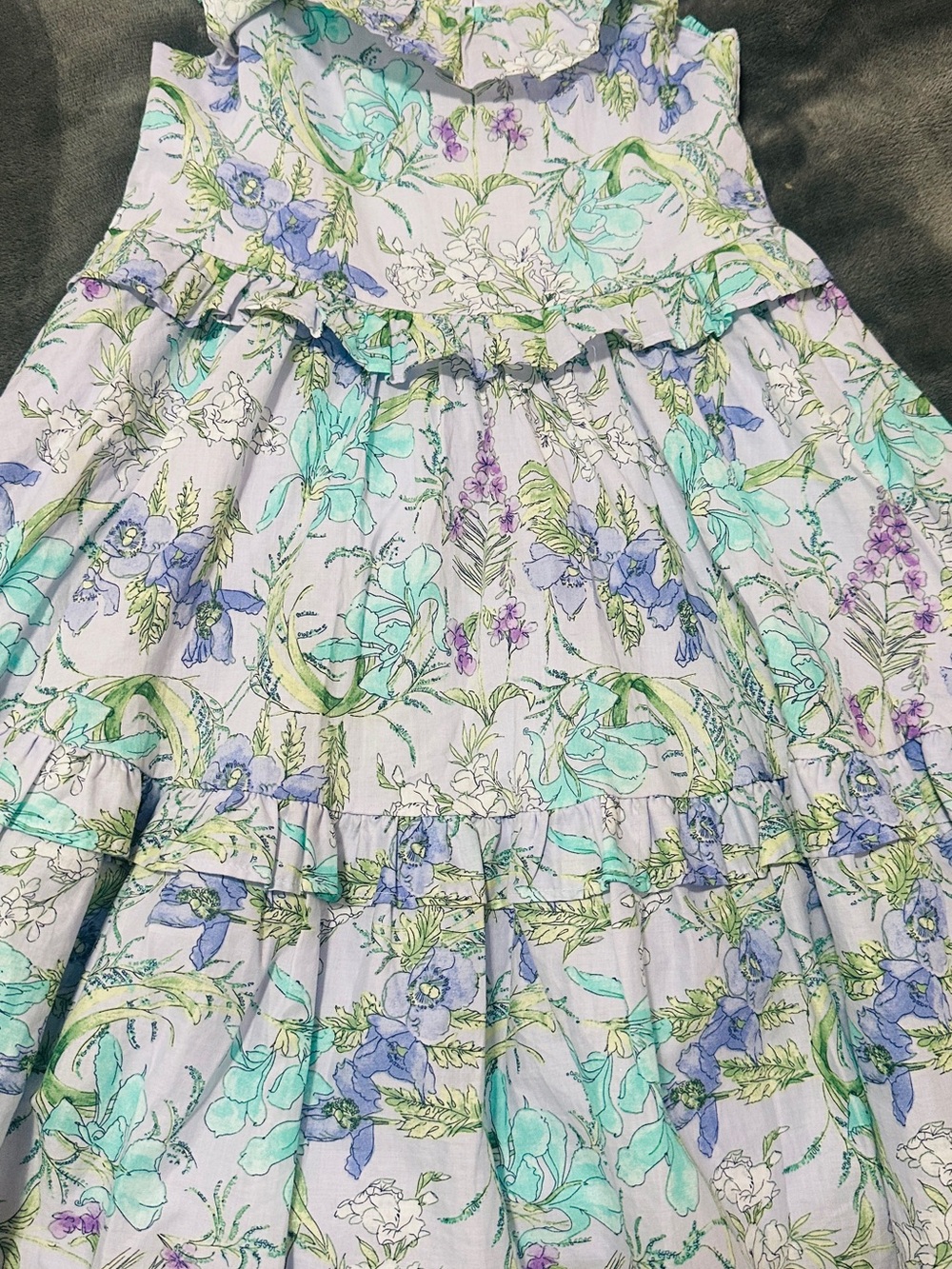 Janie and Jack Floral Sundress in Mint Green and Periwinkle